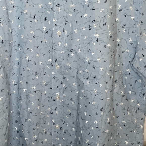 J. Crew Slim Fit Short Sleeve Floral Print Chambray Shirt XL - Picture 6 of 9